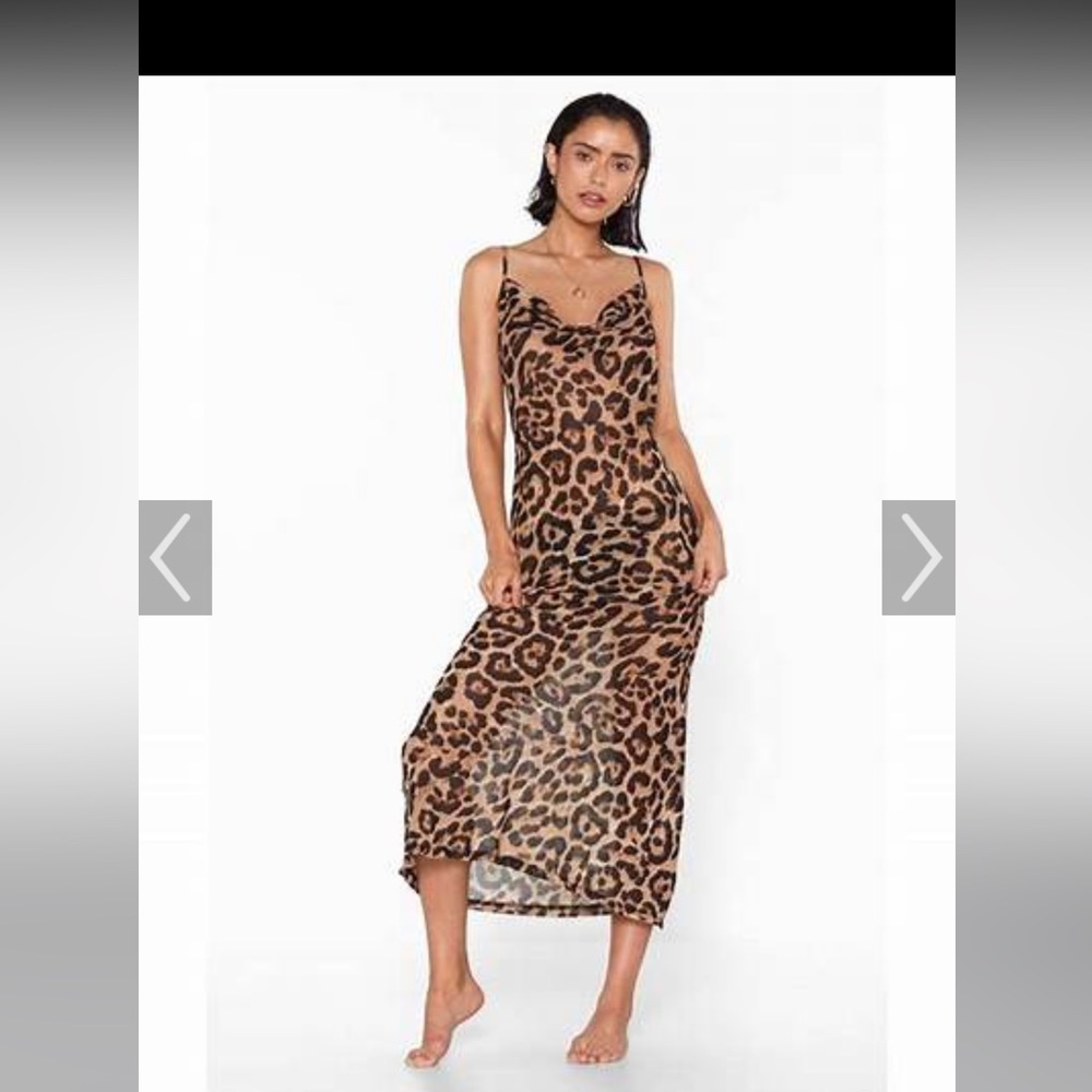 Never worn Women's Brown Leopard Cowl Neck